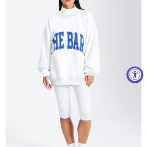 The Bar White Sweatshirt with Yellow Accents
